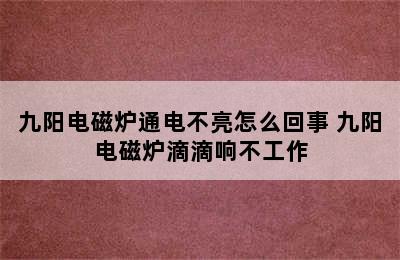 九阳电磁炉通电不亮怎么回事 九阳电磁炉滴滴响不工作